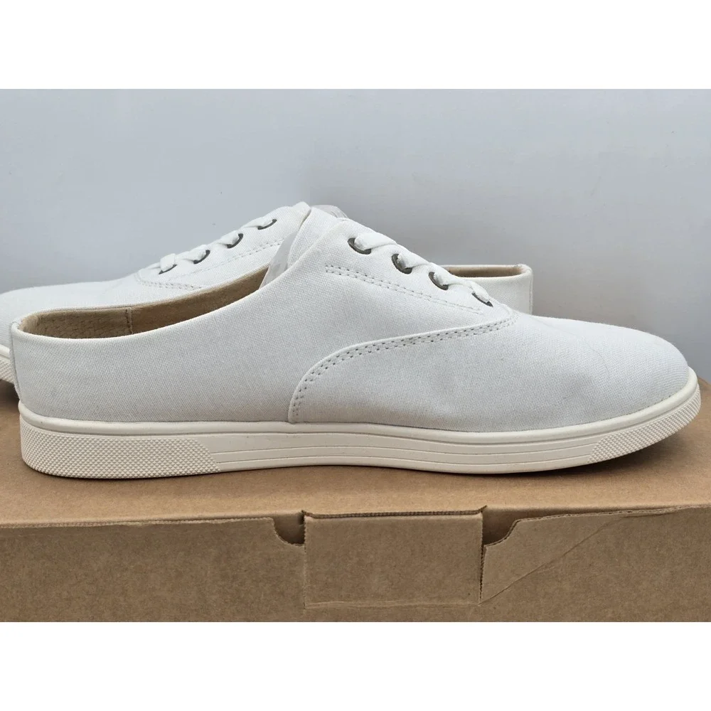 Spenco Women's Khloe Kick Canvas Sneaker Shoe Q-White size 7W Wide - New‎